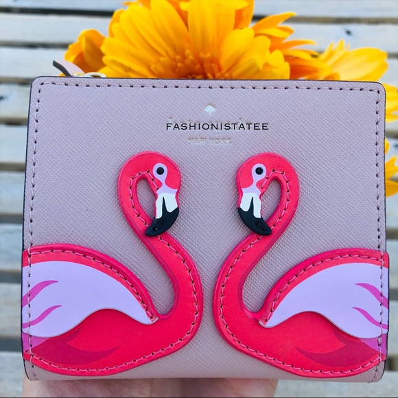 Kate spade flamingo by the pool zip bifold wallet - Picture 2 of 8